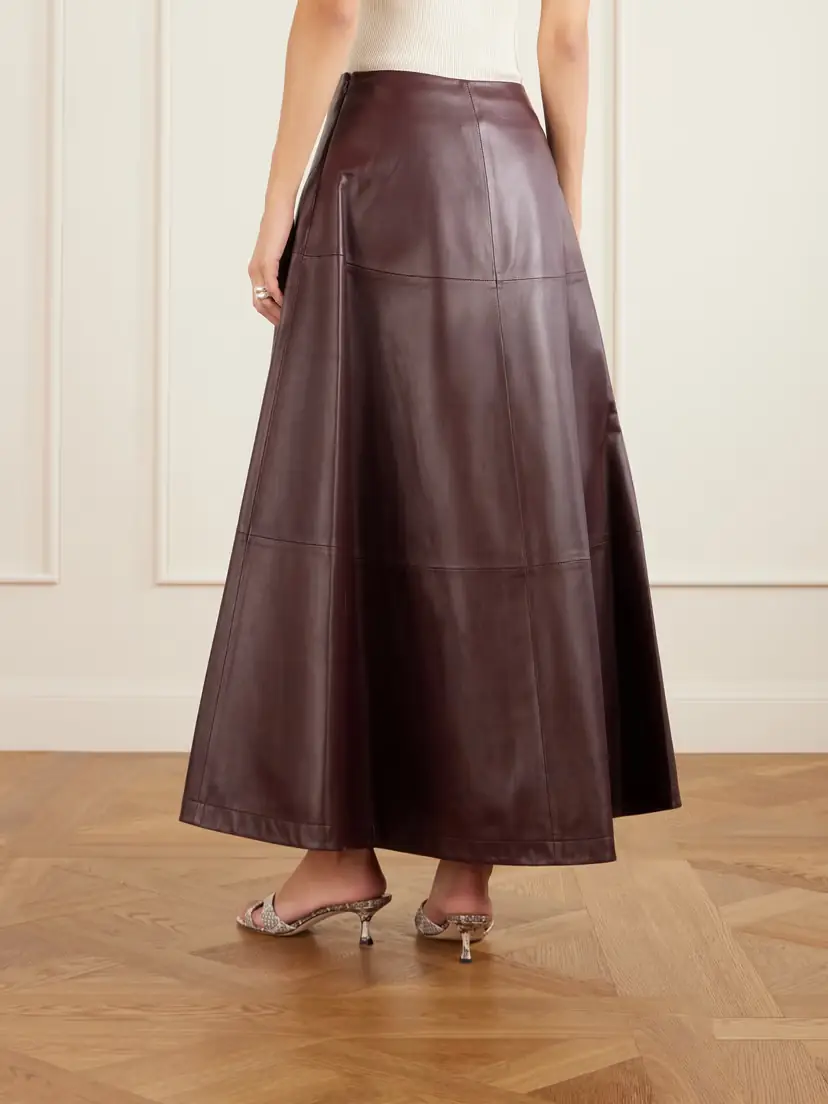 Altuzarra Varda Paneled Leather Midi Skirt | Thumbnail 4
