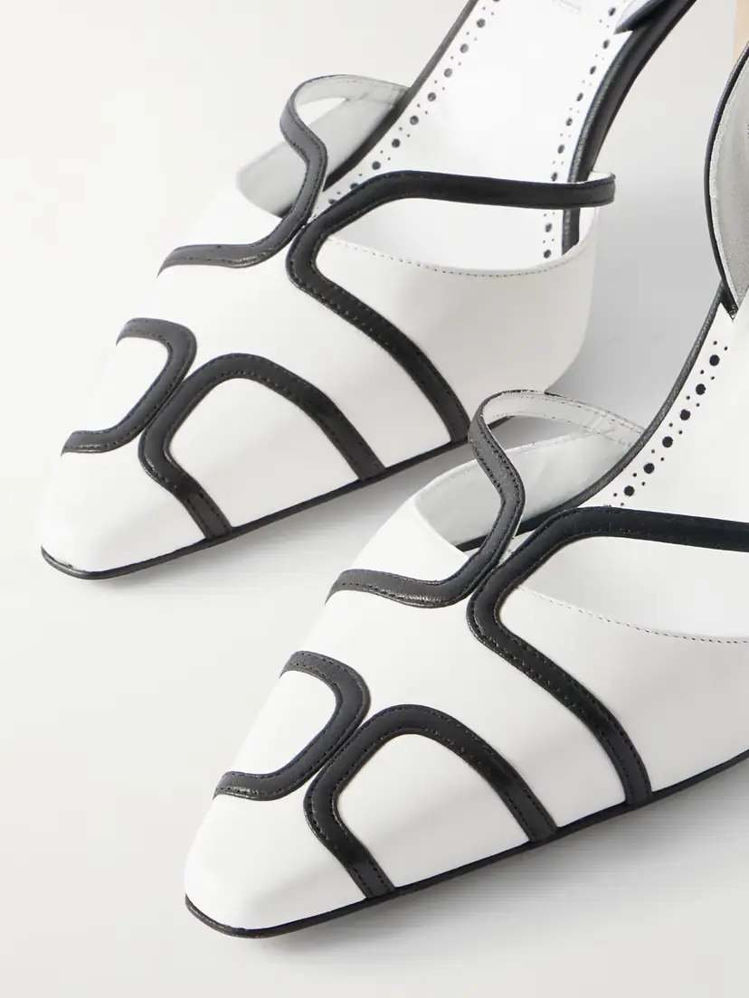 Manolo Blahnik Sarto 90 Two-tone Leather Slingback Pumps | Thumbnail 5 Manolo Blahnik Sarto 90 Two-tone Leather Slingback Pumps | Thumbnail 5