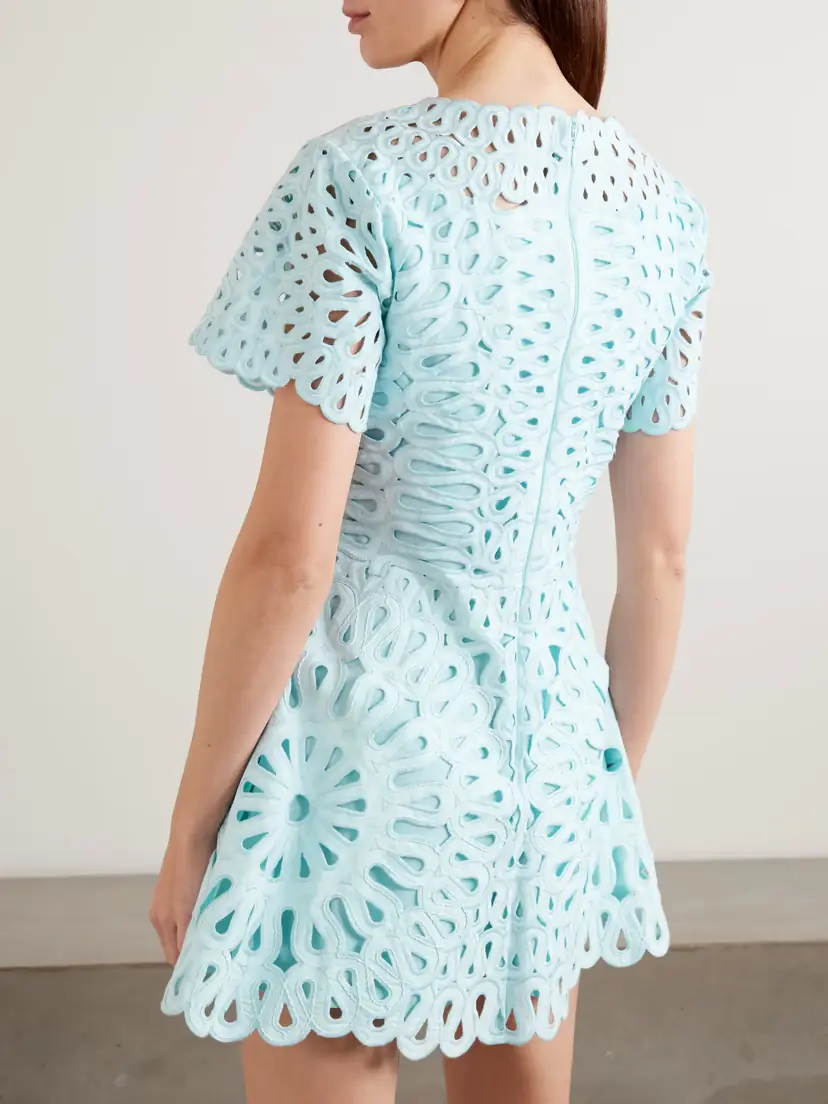 Simkhai Emrys Broderie Anglaise Cotton-blend Mini Dress | Thumbnail 3