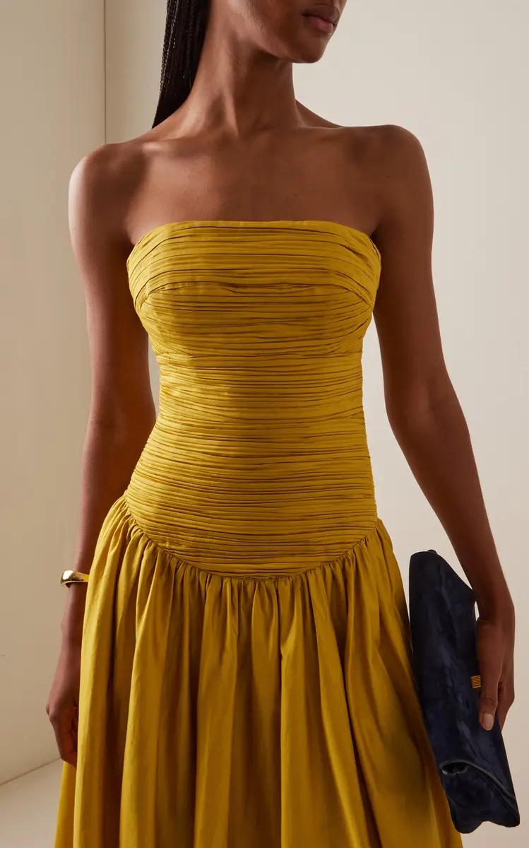 Aje Marigold Ruched Cotton Midi Dress | Thumbnail 3