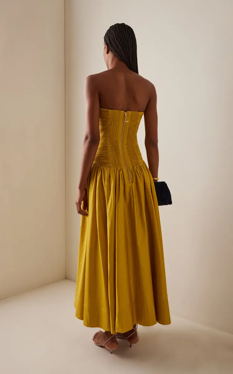 Aje Marigold Ruched Cotton Midi Dress | Thumbnail 4