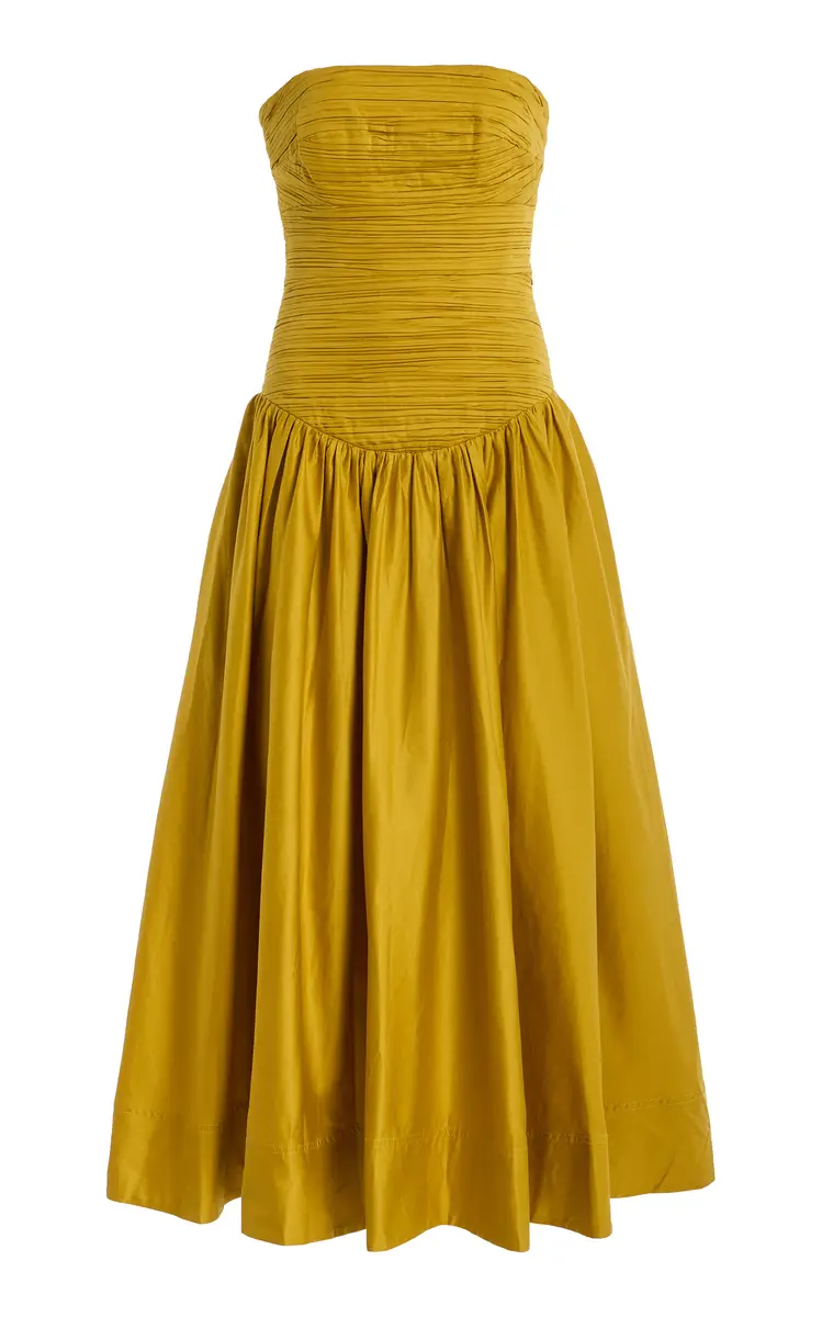 Aje Marigold Ruched Cotton Midi Dress | Thumbnail 6