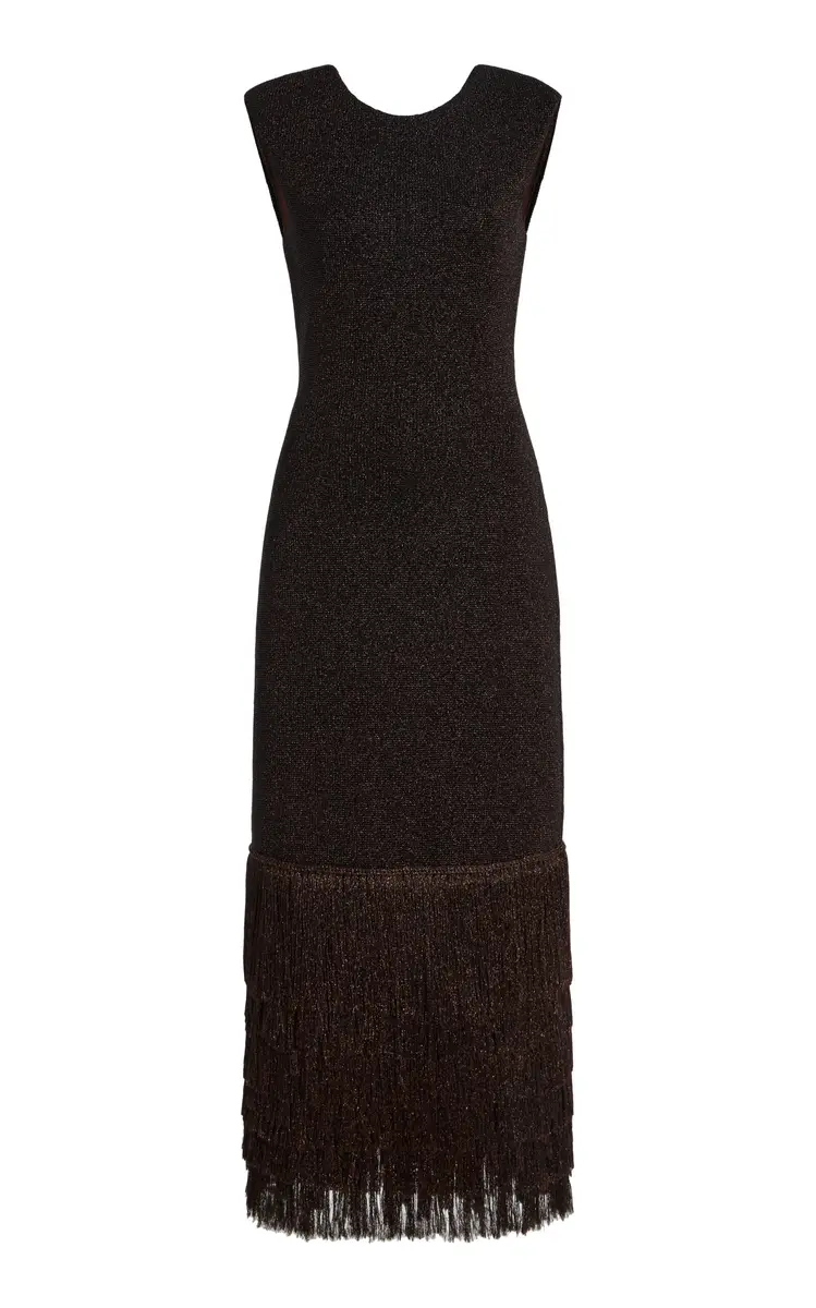 Aje Breeze Fringed Metallic-Knit Midi Dress | Thumbnail 6 Aje Breeze Fringed Metallic-Knit Midi Dress | Thumbnail 6