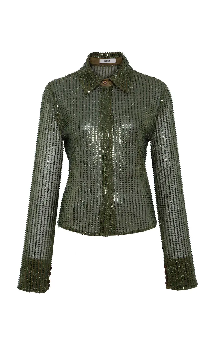 SIEDRÉS Sezanne Sheer Sequinned Top | Thumbnail 7