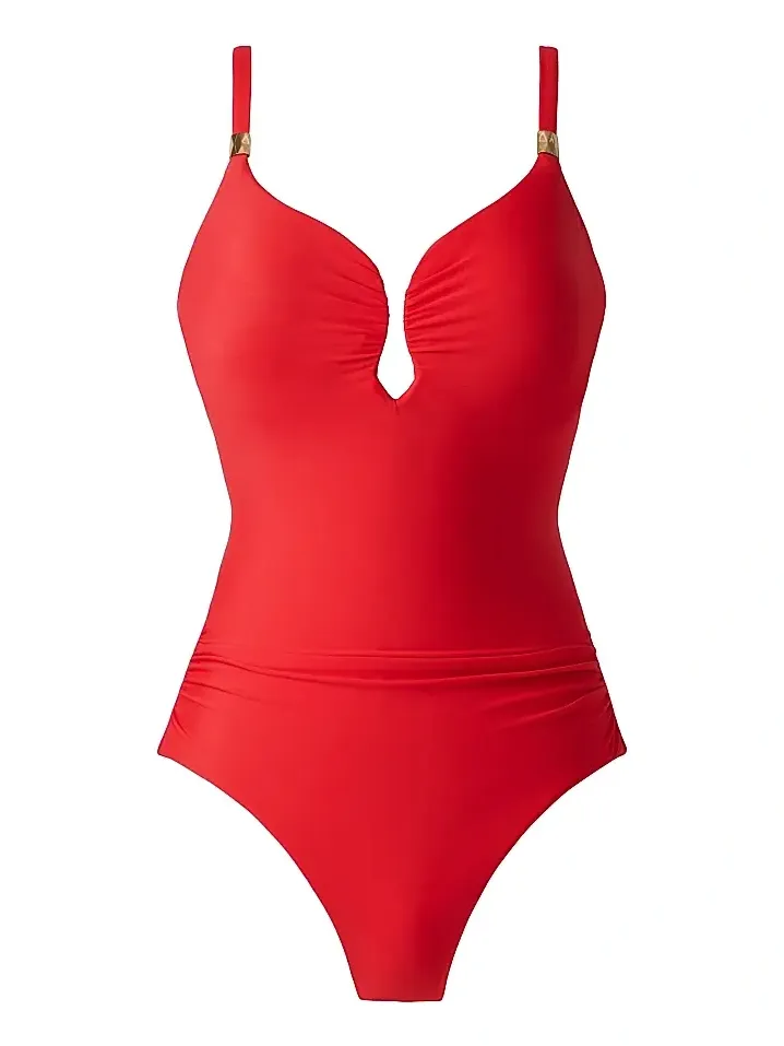 Miraclesuit Swim Women's Razzle Dazzle Antheia Plunging V-Neck One-Piece Swimsuit