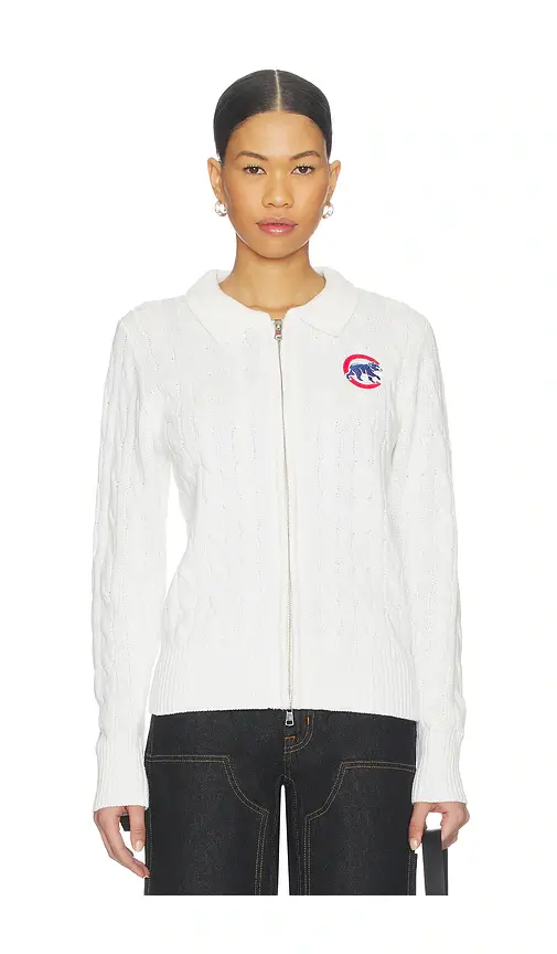 Terez x REVOLVE Chicago Cubs Zip Knit Cardigan | Thumbnail 2 Terez x REVOLVE Chicago Cubs Zip Knit Cardigan | Thumbnail 2