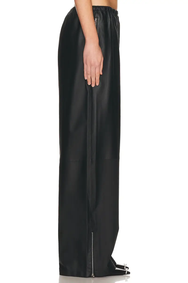 Alexander Wang Mid Rise Leather Track Pant | Thumbnail 3 Alexander Wang Mid Rise Leather Track Pant | Thumbnail 3