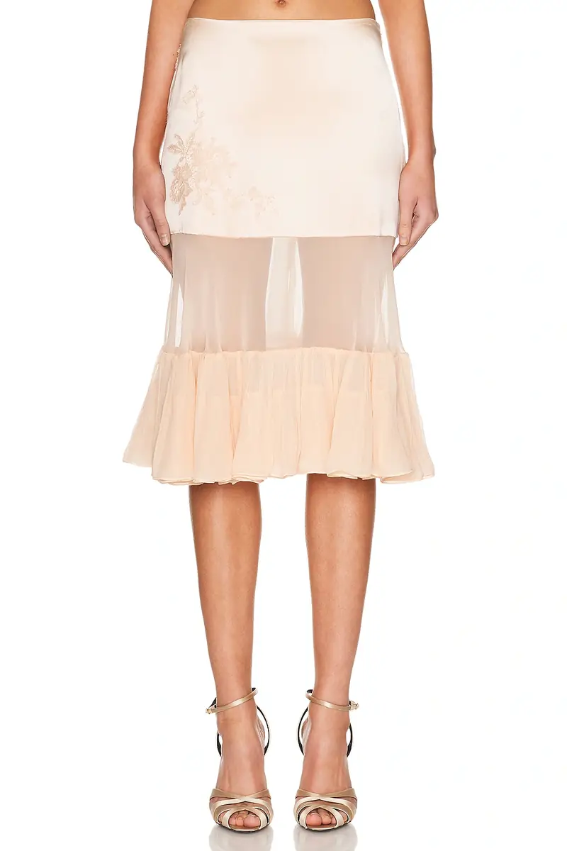 Mirror Palais Matte Silk Chiffon Crinoline Skirt