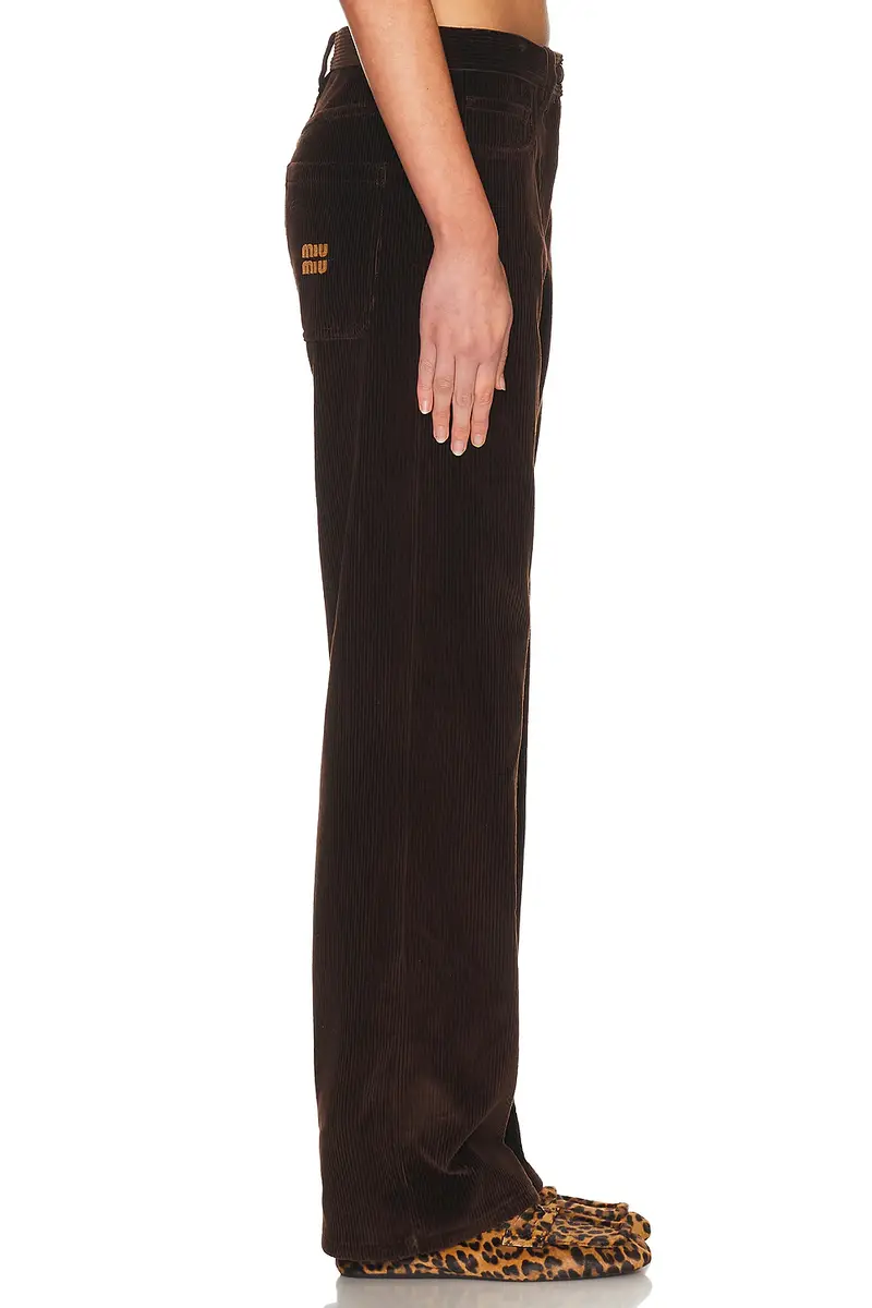 Miu Miu Velluto A Coste Pelle Pant | Thumbnail 3