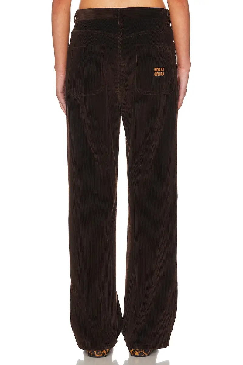 Miu Miu Velluto A Coste Pelle Pant | Thumbnail 4