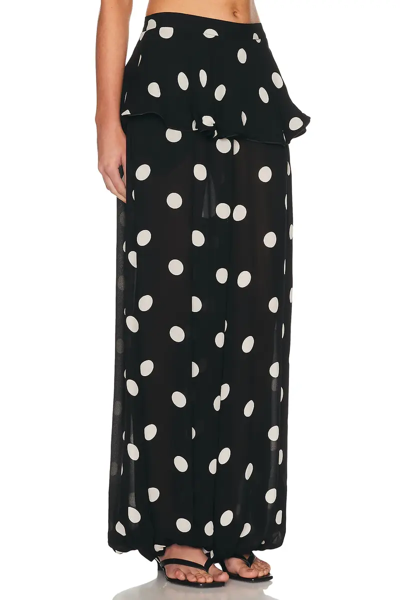 ADRIANA DEGREAS Polka Dot Peplum Pant | Thumbnail 2