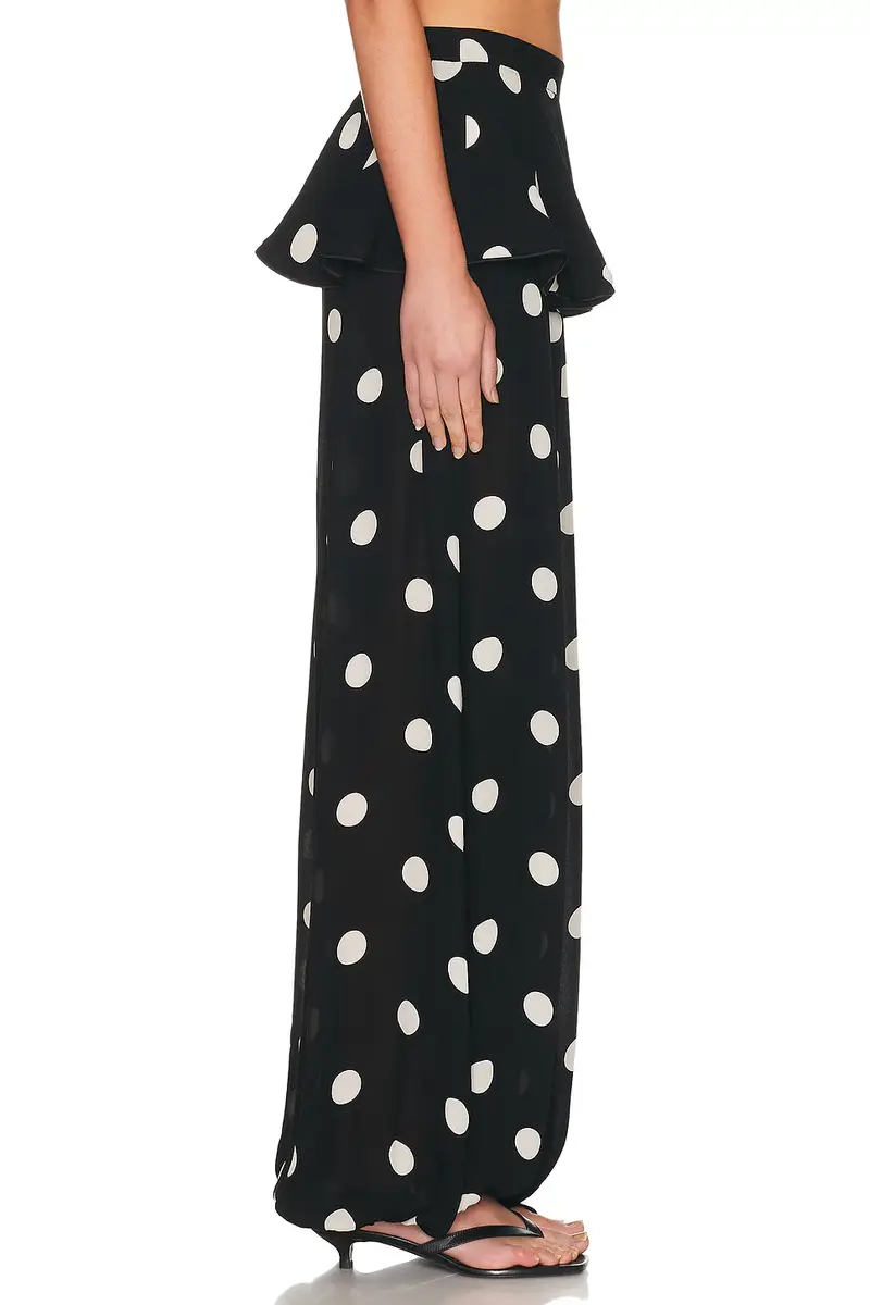 ADRIANA DEGREAS Polka Dot Peplum Pant | Thumbnail 3