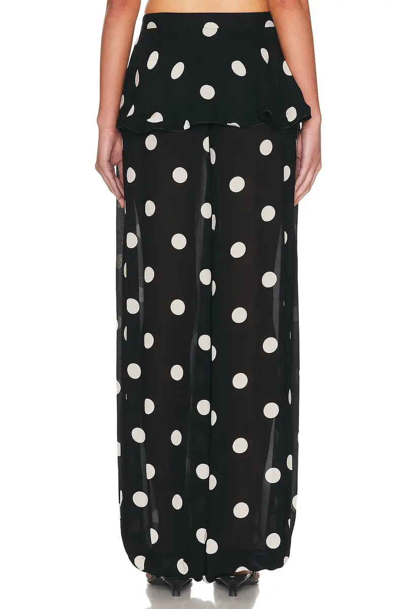 ADRIANA DEGREAS Polka Dot Peplum Pant | Thumbnail 4