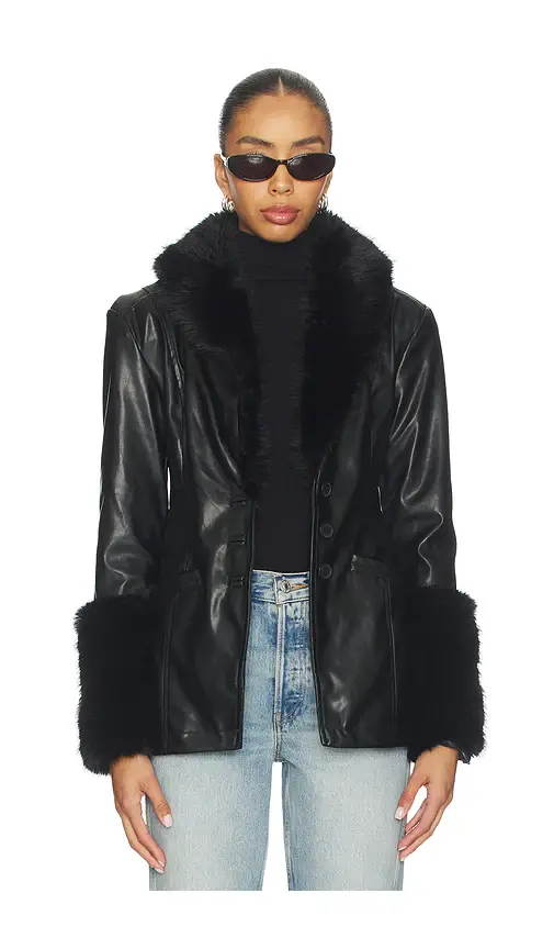 WeWoreWhat Faux Fur Collar Jacket | Thumbnail 2 WeWoreWhat Faux Fur Collar Jacket | Thumbnail 2
