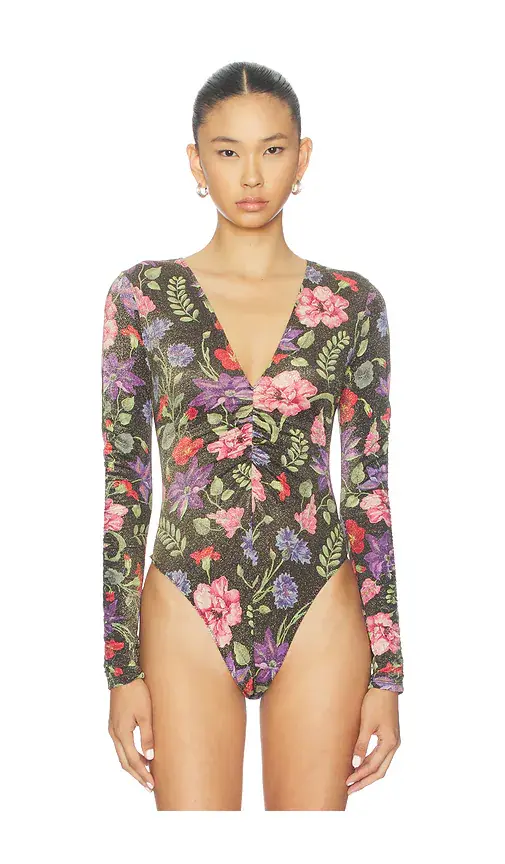 Fleur du Mal Wildfleur Plunge Bodysuit | Thumbnail 2