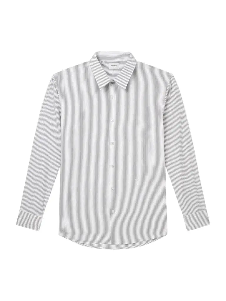 Pinstriped Cotton-Poplin Shirt - Men Pinstriped Cotton-Poplin Shirt - Men