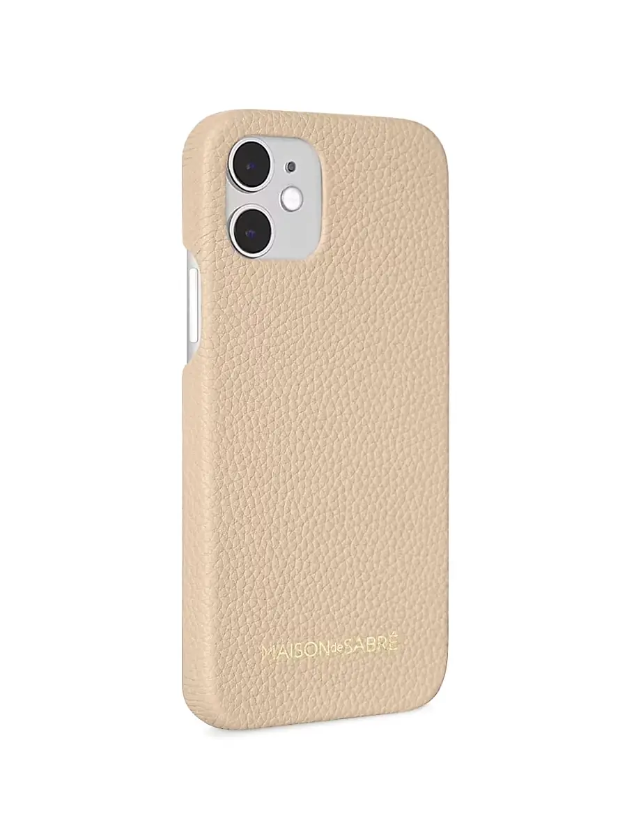 MAISON de SABRÉ Leather Phone Case (iPhone 12) - Saharan Beige | Thumbnail 2