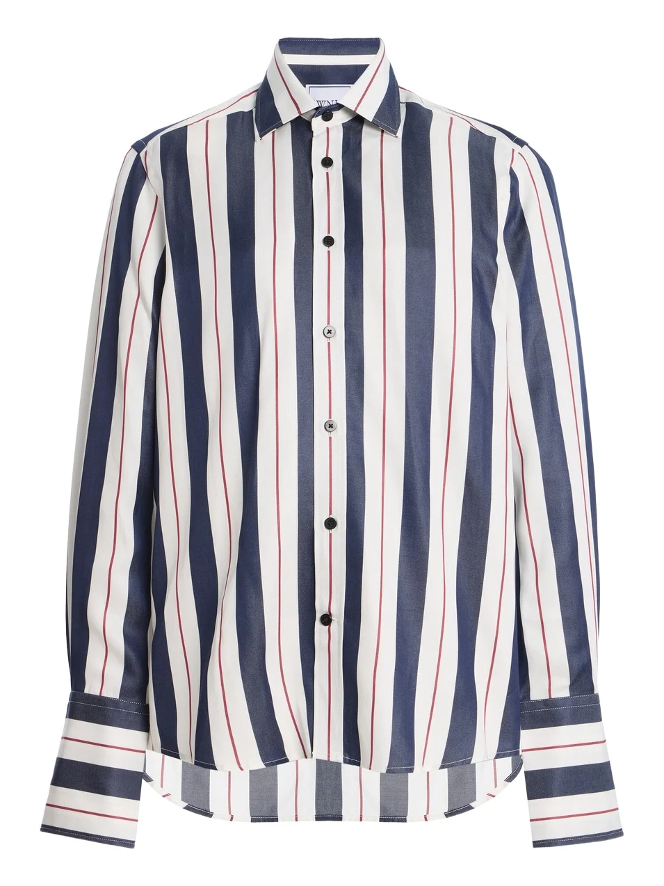 With Nothing Underneath Exclusive The Boyfriend Exaggerated-Cuff Striped Shirt