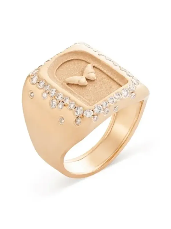 Door Of Power Mini 18K Yellow Gold Diamond Ring Door Of Power Mini 18K Yellow Gold Diamond Ring