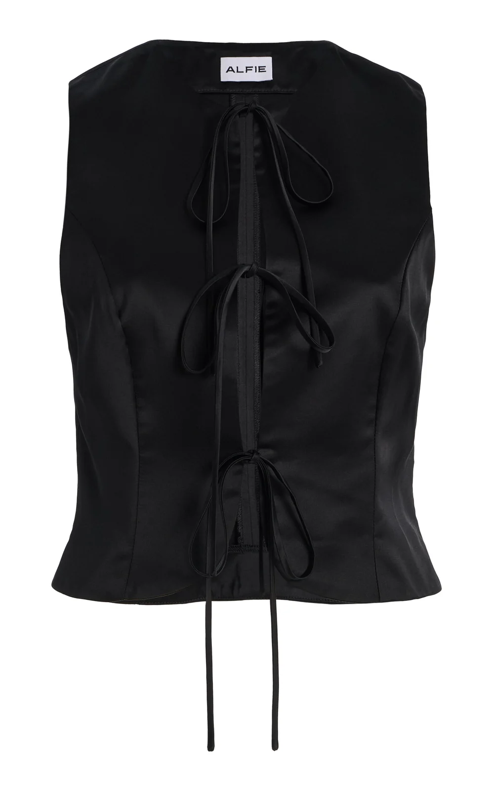 Neda Bow-Detail Satin Top Neda Bow-Detail Satin Top