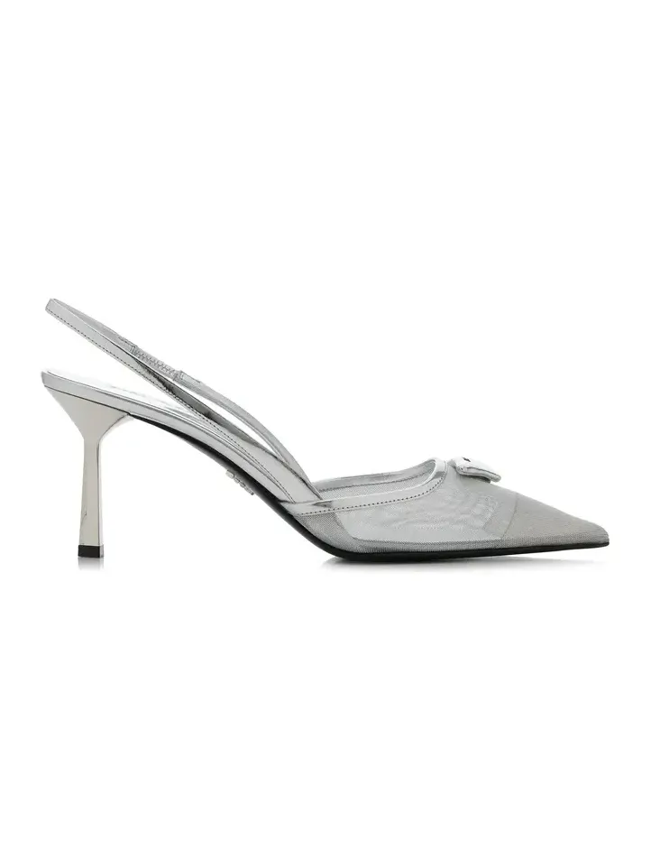 Mesh Slingback Pumps