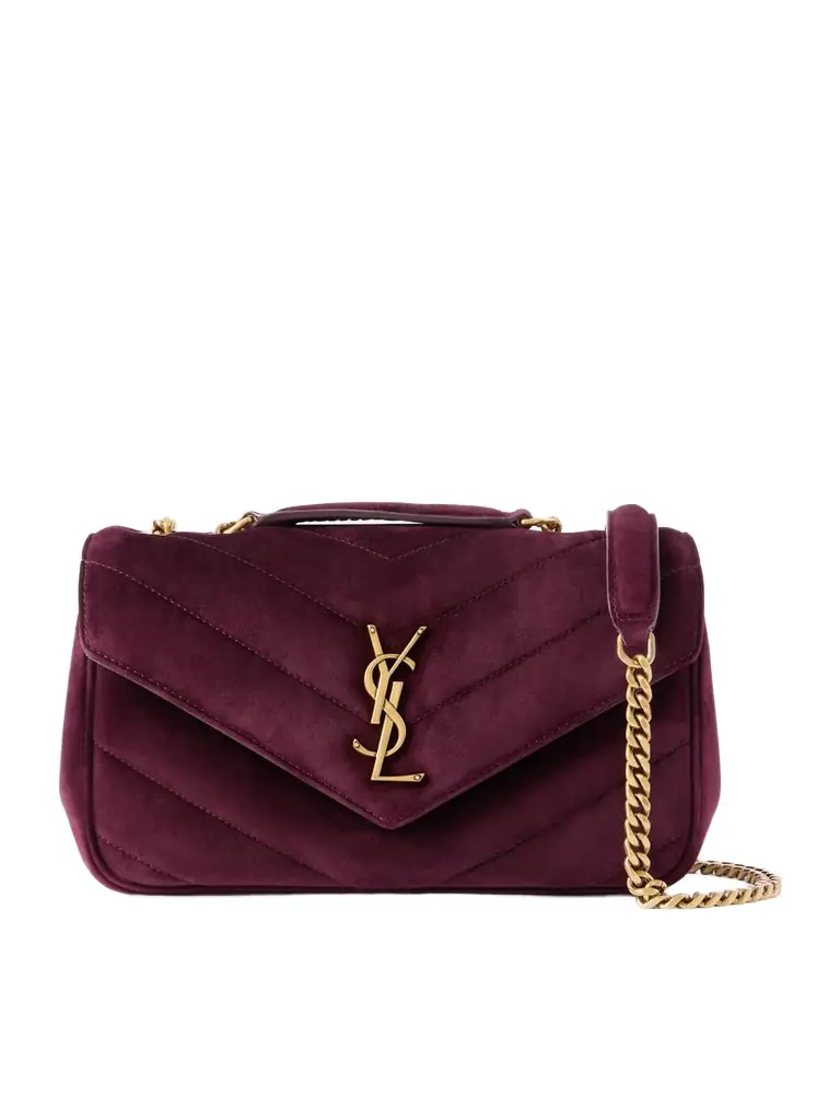 Saint Laurent Loulou Matelassé Suede Shoulder Bag | Image 1 Saint Laurent Loulou Matelassé Suede Shoulder Bag | Image 1