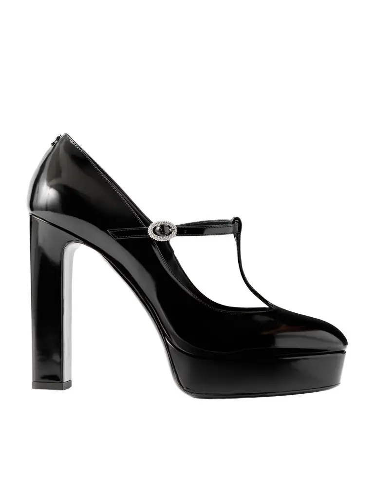 Marene 120 Embellished Patent-leather Mary Jane Pumps