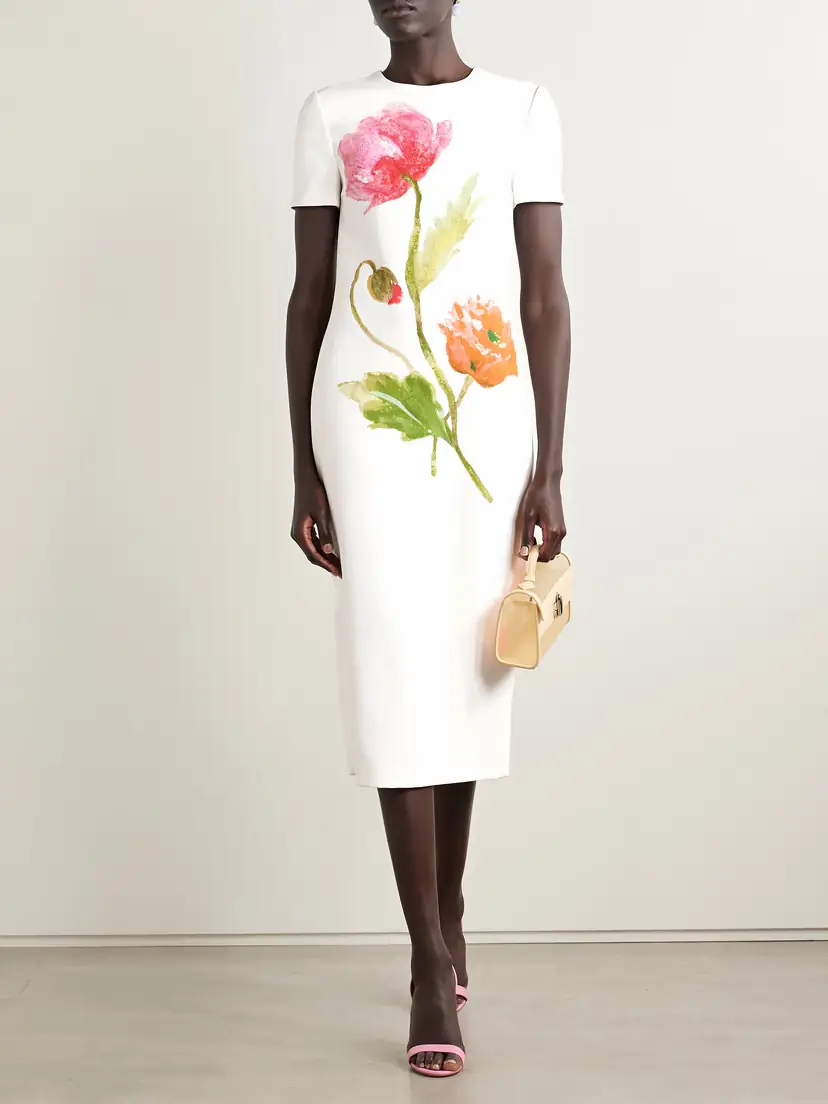 Carolina Herrera Floral-print Crepe Midi Dress | Thumbnail 2 Carolina Herrera Floral-print Crepe Midi Dress | Thumbnail 2