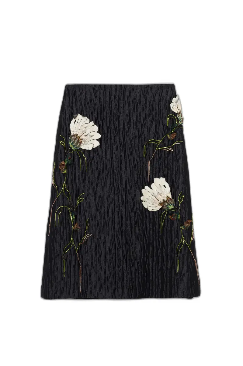 Simkhai Arla Floral Jacquard Midi Skirt | Image 1 Simkhai Arla Floral Jacquard Midi Skirt | Image 1