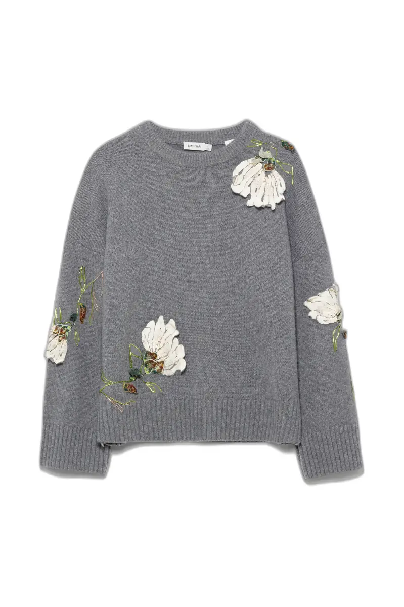 Simkhai Dawna Floral Embellished Sweater | Image 1 Simkhai Dawna Floral Embellished Sweater | Image 1
