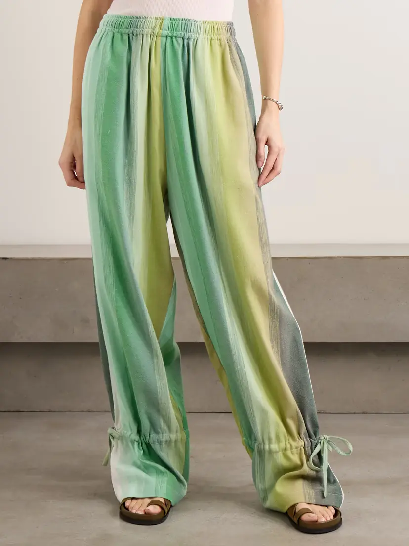 Marrakshi Life The Palazzo Striped Cotton-blend Wide-leg Pants | Thumbnail 3