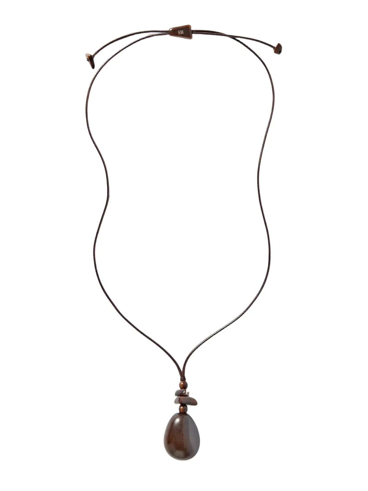 The Pendant Tagua And Leather Necklace - Brown The Pendant Tagua And Leather Necklace - Brown
