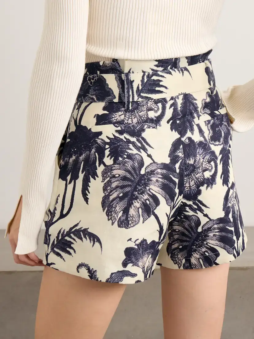 Cara Cara Palmer Belted Pleated Floral-print Linen Shorts | Thumbnail 3 Cara Cara Palmer Belted Pleated Floral-print Linen Shorts | Thumbnail 3