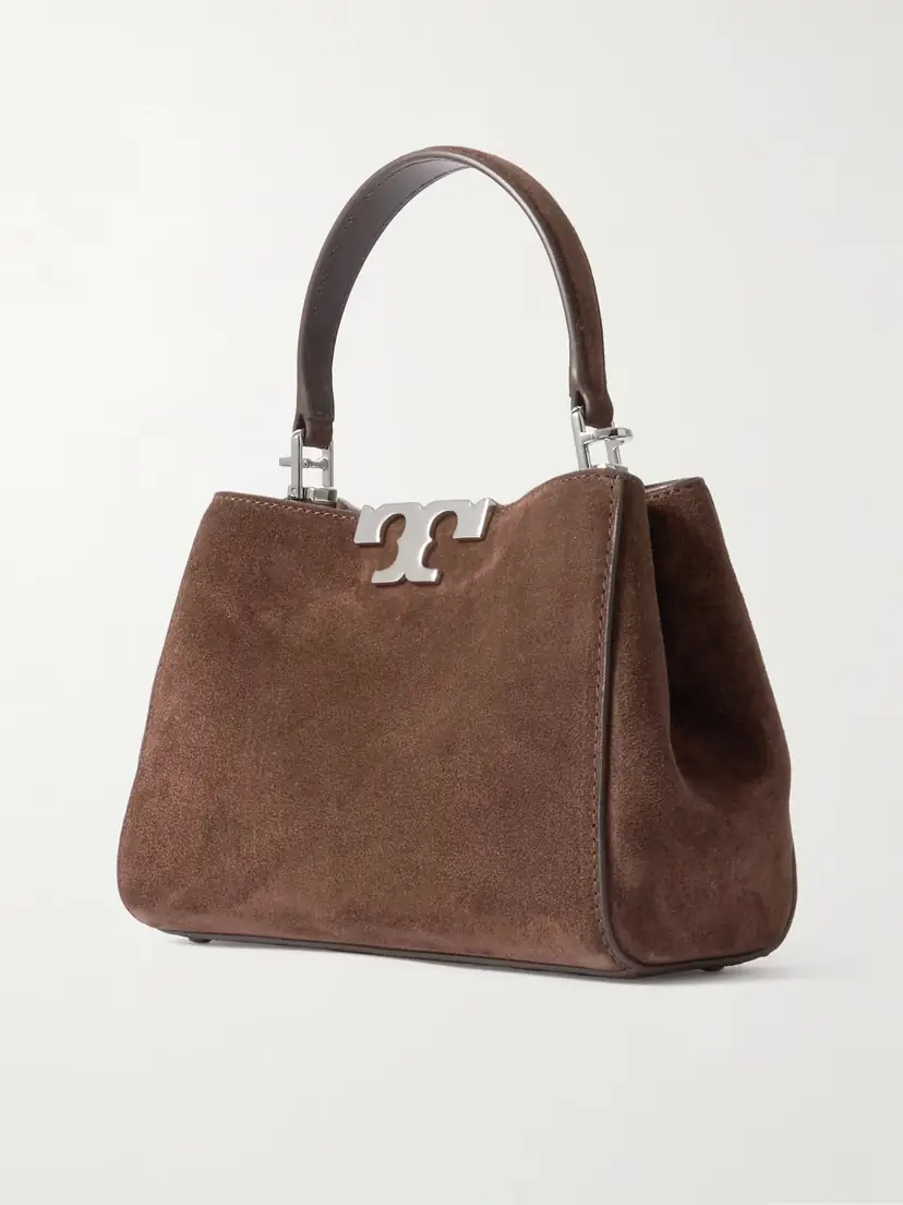 Tory Burch Eleanor Mini Leather-trimmed Suede Shoulder Bag | Thumbnail 3 Tory Burch Eleanor Mini Leather-trimmed Suede Shoulder Bag | Thumbnail 3