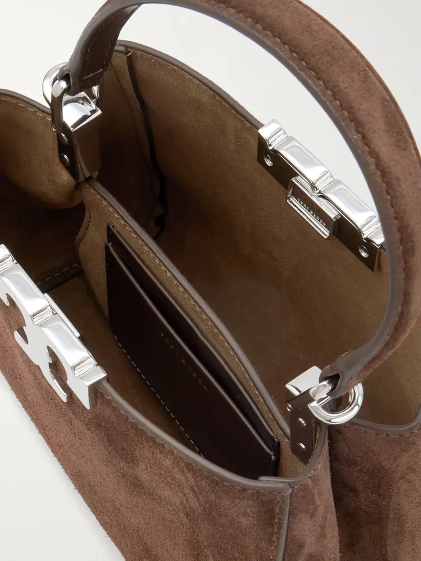 Tory Burch Eleanor Mini Leather-trimmed Suede Shoulder Bag | Thumbnail 5 Tory Burch Eleanor Mini Leather-trimmed Suede Shoulder Bag | Thumbnail 5