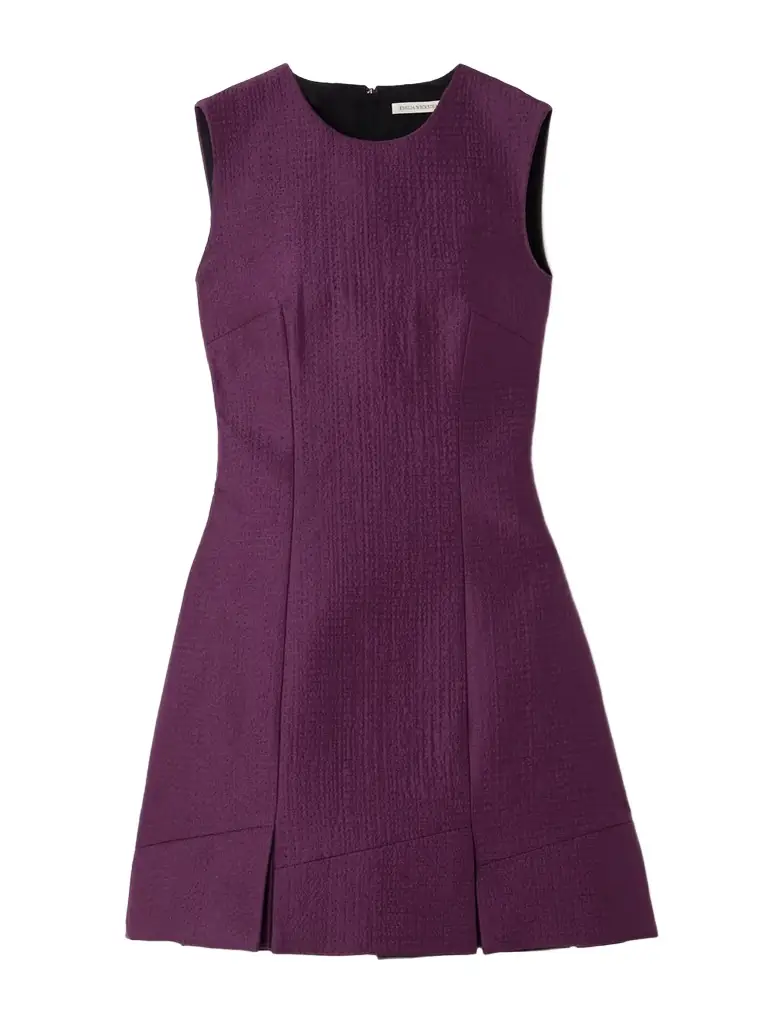 Petronella Pleated Cloqué Mini Dress