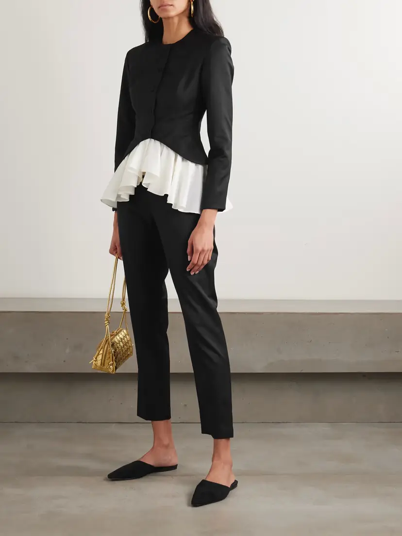 Abadia Sadu Grosgrain-trimmed Wool-blend Twill Tapered Pants | Thumbnail 2
