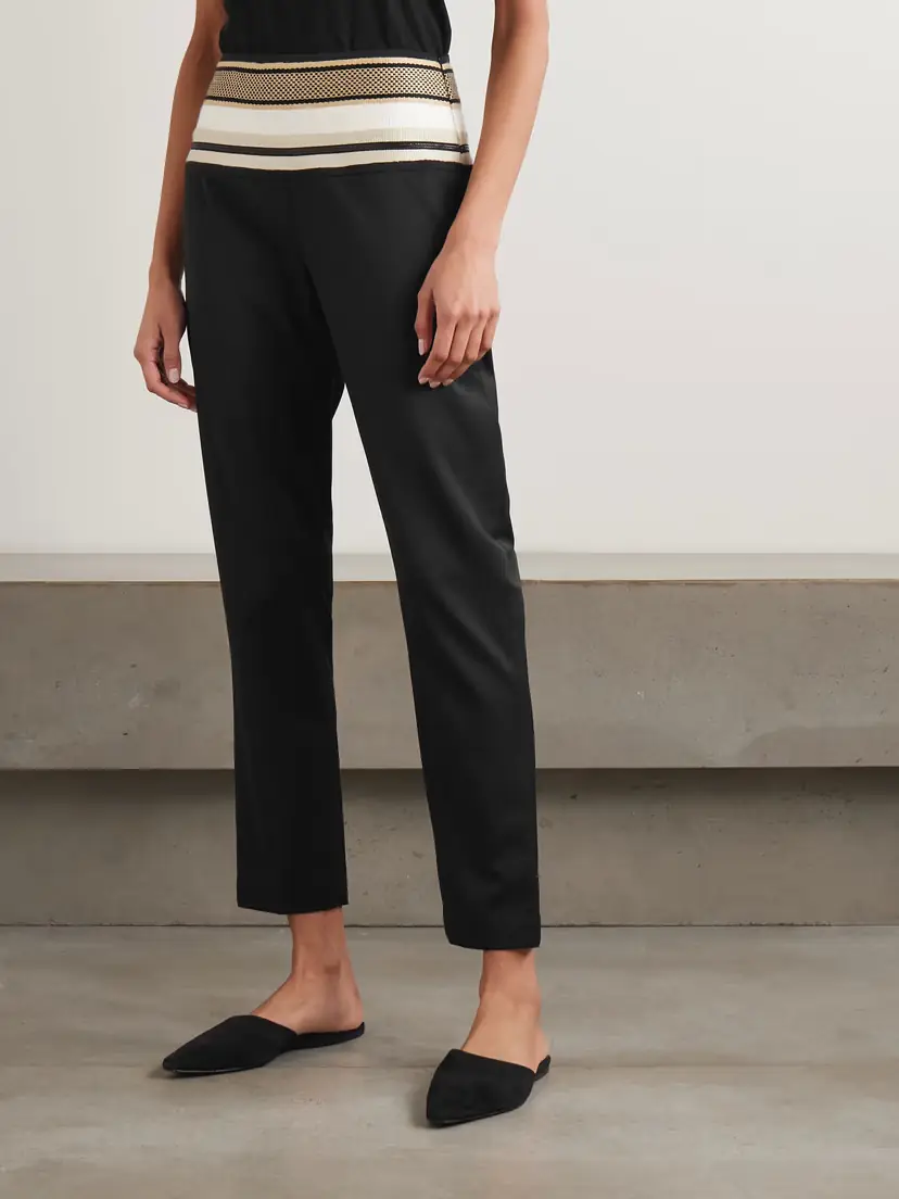 Abadia Sadu Grosgrain-trimmed Wool-blend Twill Tapered Pants | Thumbnail 3