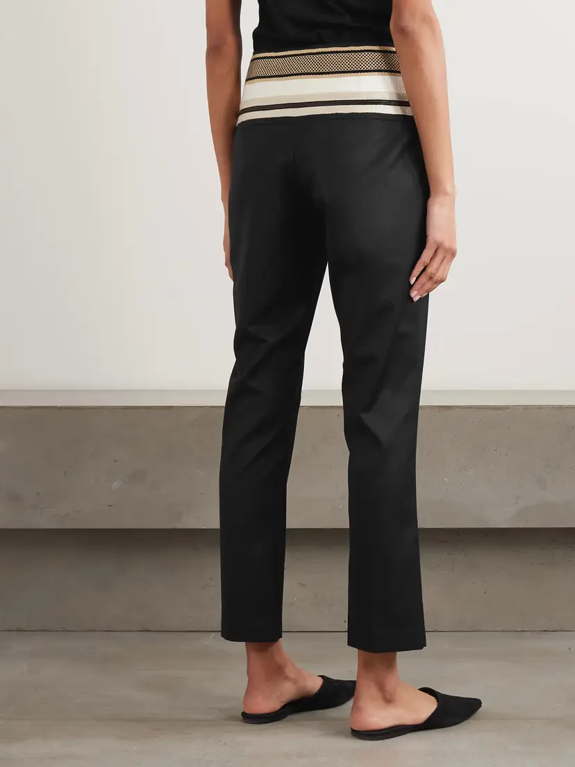 Abadia Sadu Grosgrain-trimmed Wool-blend Twill Tapered Pants | Thumbnail 4