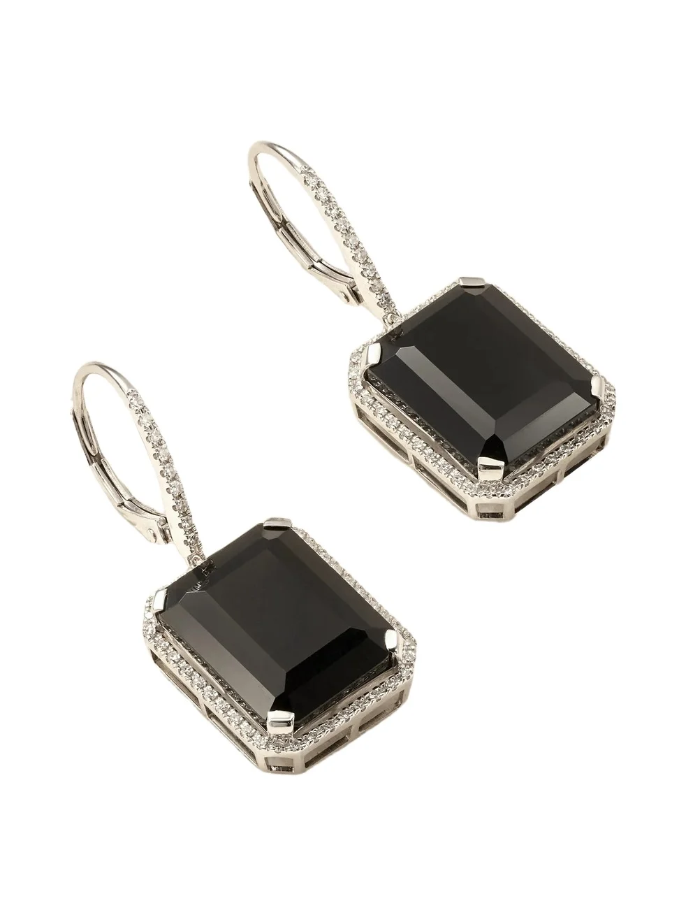 18-karat White Gold, Onyx And Diamond Earrings 18-karat White Gold, Onyx And Diamond Earrings