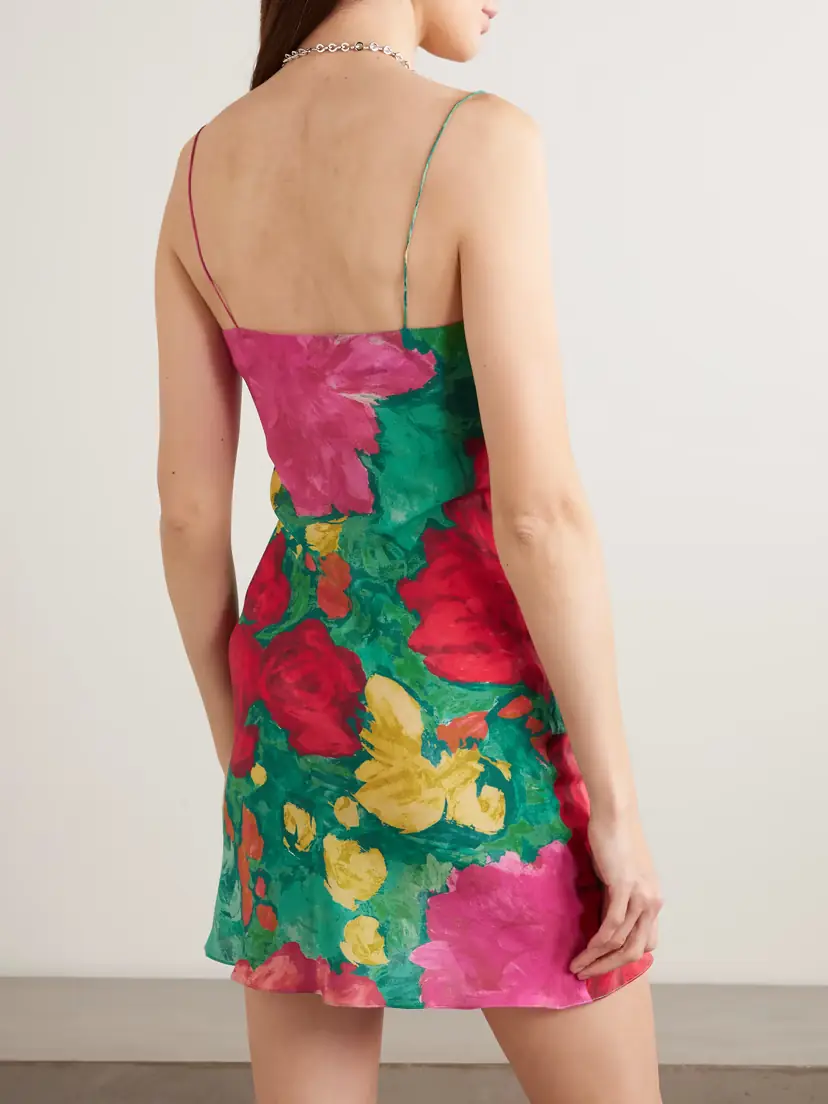 Balmain Draped Floral-print Silk Mini Dress | Thumbnail 3
