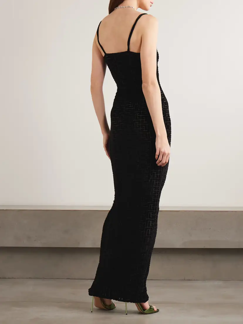 Balmain Devoré-velvet Midi Dress | Thumbnail 3