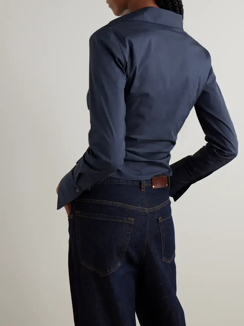 TWP All Wrapped Up Cropped Cotton-blend Poplin Wrap Shirt | Thumbnail 3