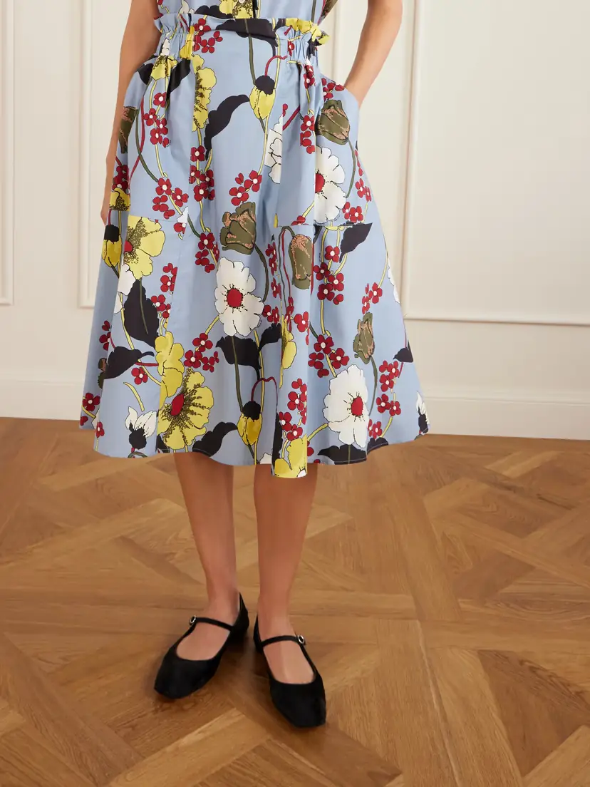 Marni Paneled Floral-print Cotton-poplin Midi Skirt | Thumbnail 3