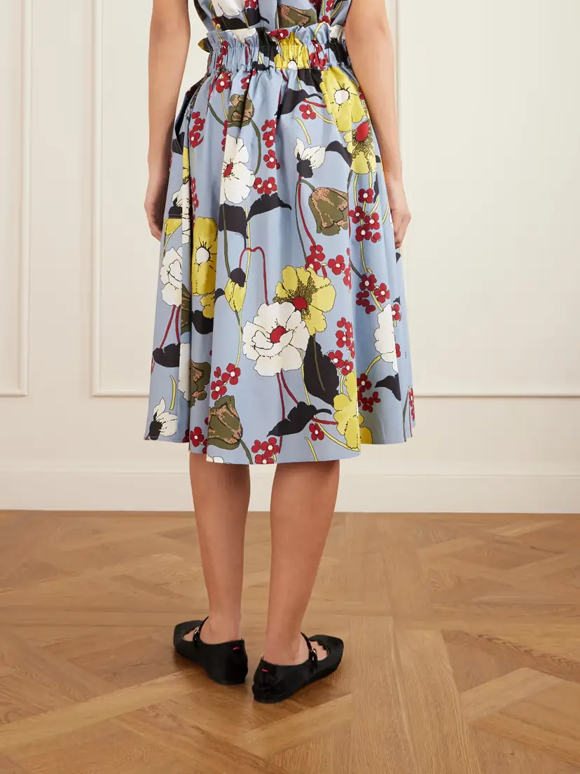 Marni Paneled Floral-print Cotton-poplin Midi Skirt | Thumbnail 4