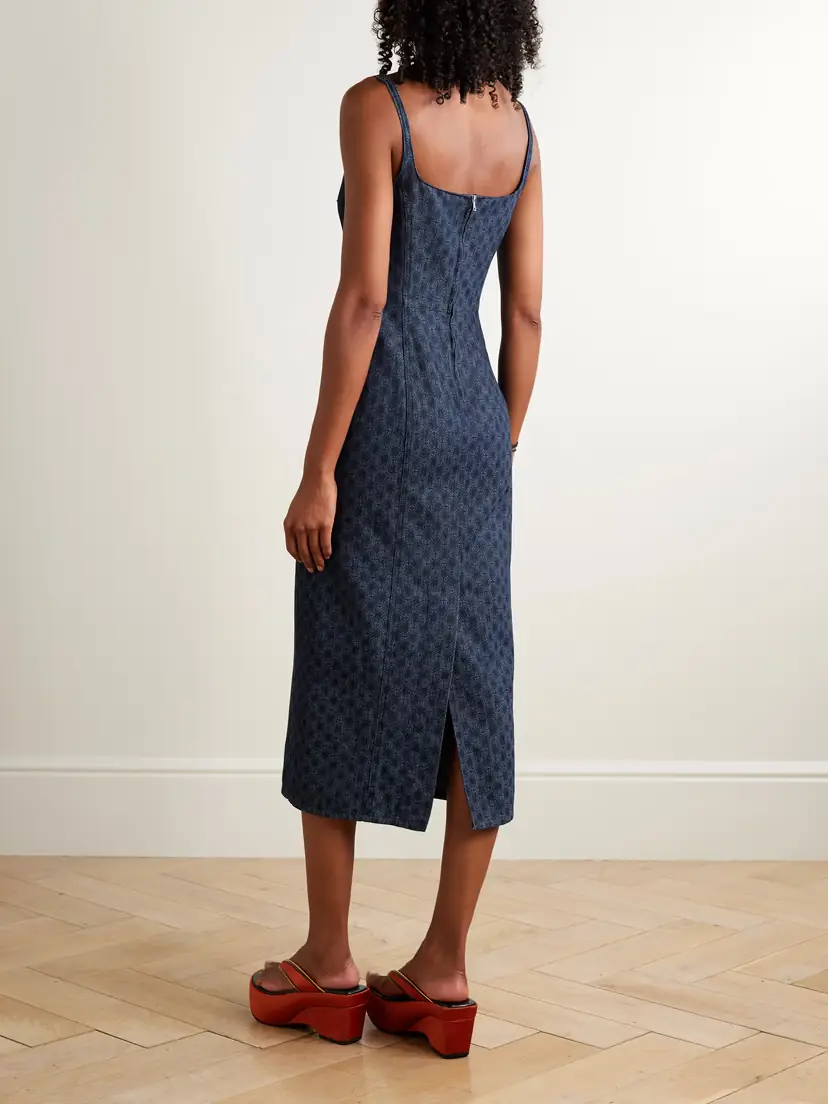 Dries Van Noten Printed Denim Midi Dress | Thumbnail 3