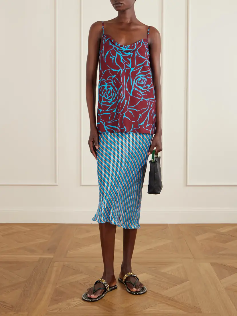 Dries Van Noten Draped Floral-print Satin-crepe Camisole | Thumbnail 2 Dries Van Noten Draped Floral-print Satin-crepe Camisole | Thumbnail 2