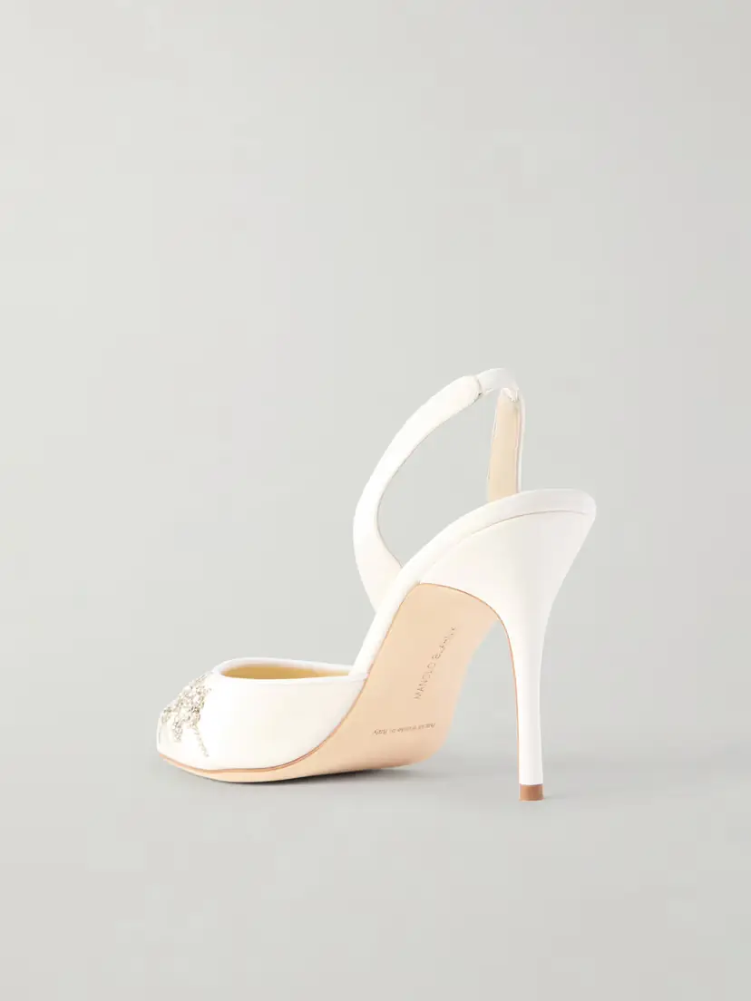Manolo Blahnik Ralyne 90 Crystal-embellished Crepe De Chine Slingback Pumps | Thumbnail 3