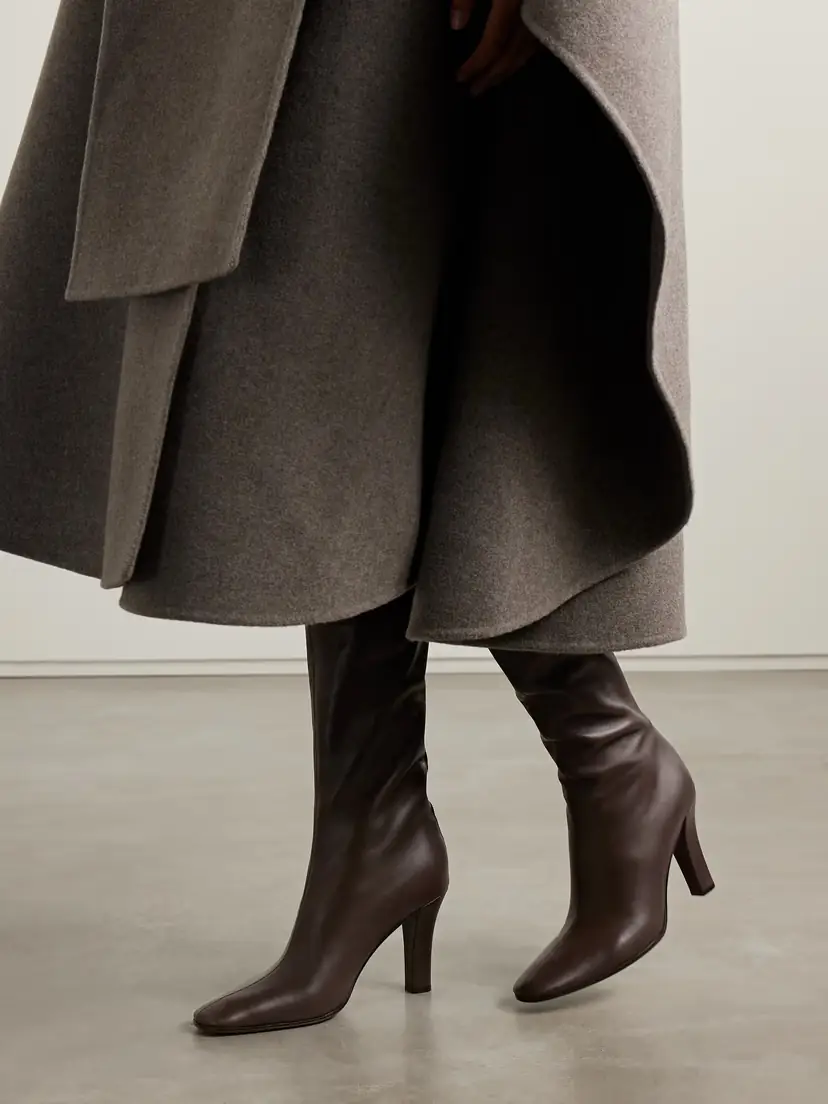 The Row Mona Leather Knee Boots | Thumbnail 2