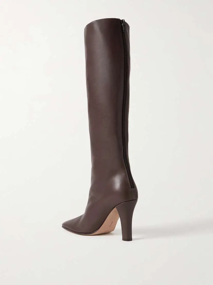 The Row Mona Leather Knee Boots | Thumbnail 3